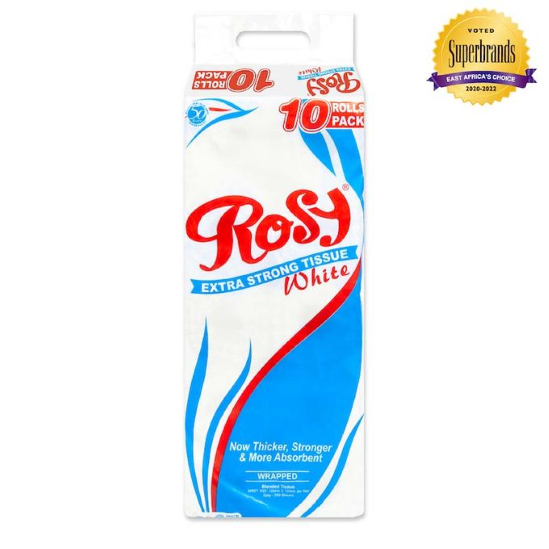 ROSY TOILET TISSUE WHITE (WRAPPED) 10 PACK
